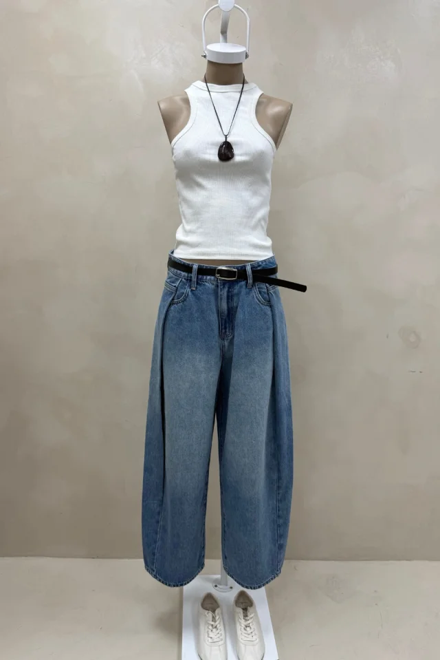JEAN WIDE CELESTE PLIEGUES