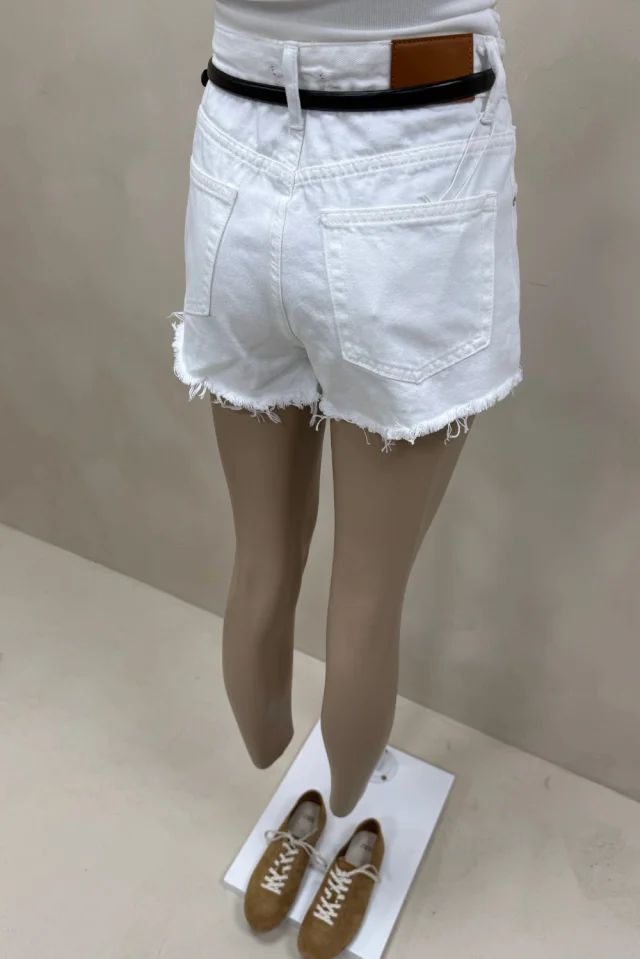 SHORT DENIM BLANCO ROTURAS
