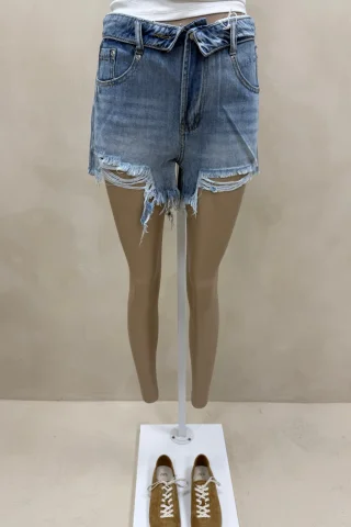 SHORT DENIM CINTURA DOBLADA - Vista 2