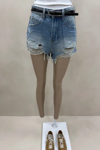 SHORT DENIM MATIZADO ROTURAS - Vista 2