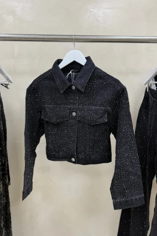 CAMPERA DENIM CON STRASS - Vista 5
