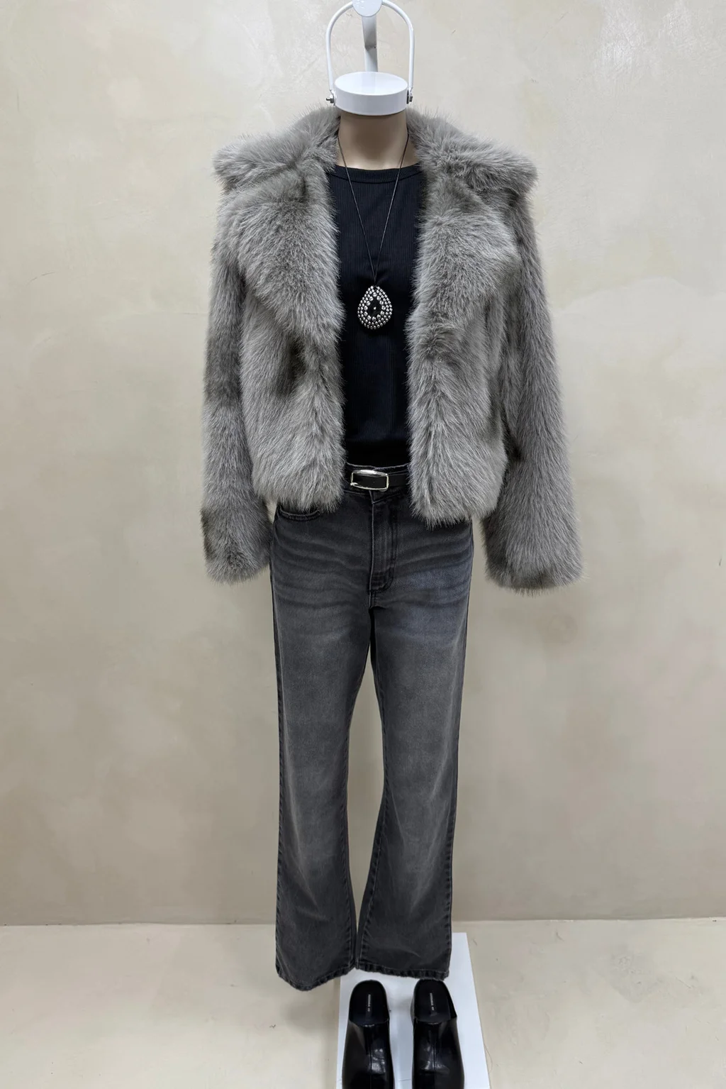 Campera Piel con Snap - 0