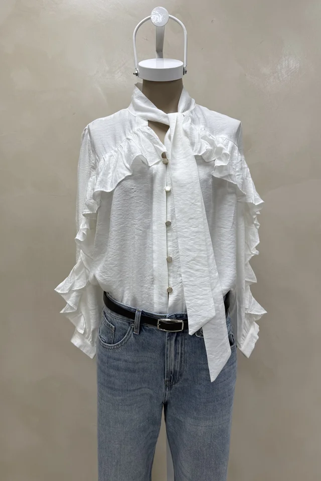 Camisa Volados Lazo Cuello