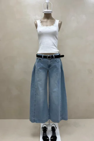 JEAN EXTRA WIDE CELESTE PLIEGUES - Vista 1