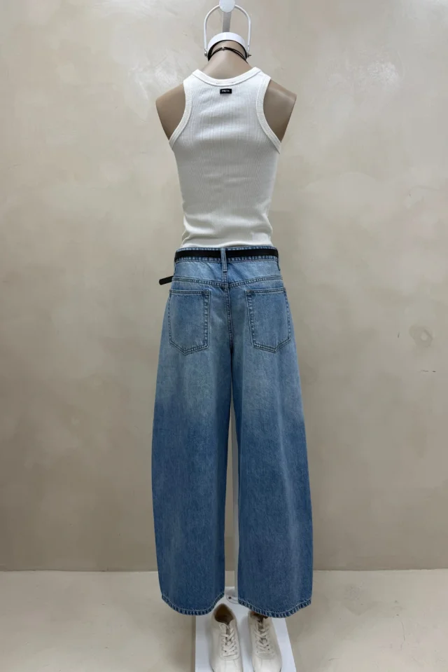 JEAN WIDE CELESTE PLIEGUES