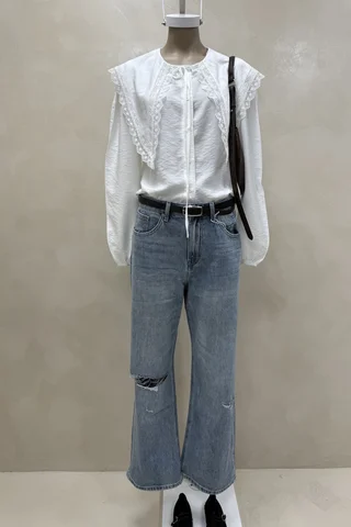 Camisa Babero Pico Puntilla - Vista 1