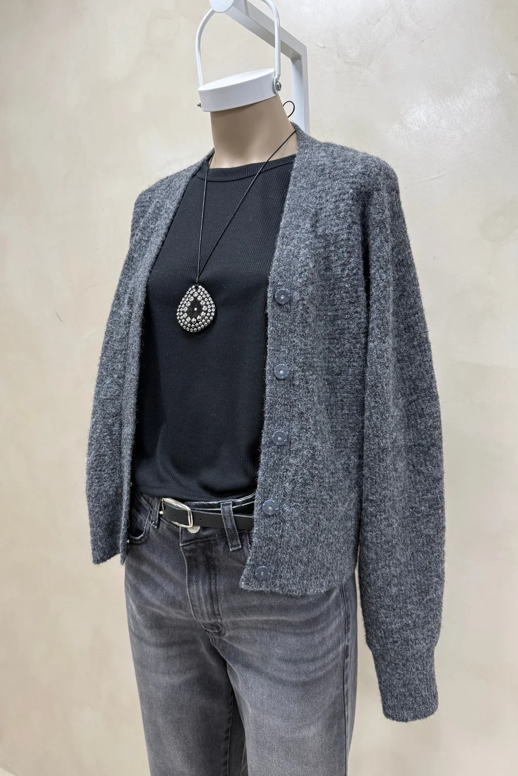 Cardigan con Botones Escondidos - 3