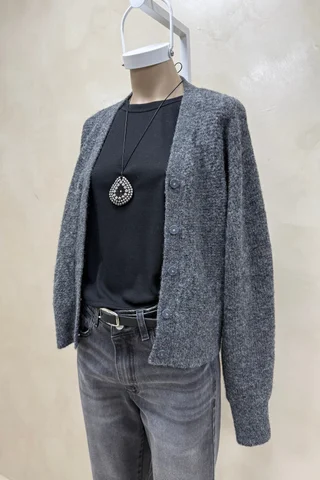 Cardigan con Botones Escondidos - Vista 4