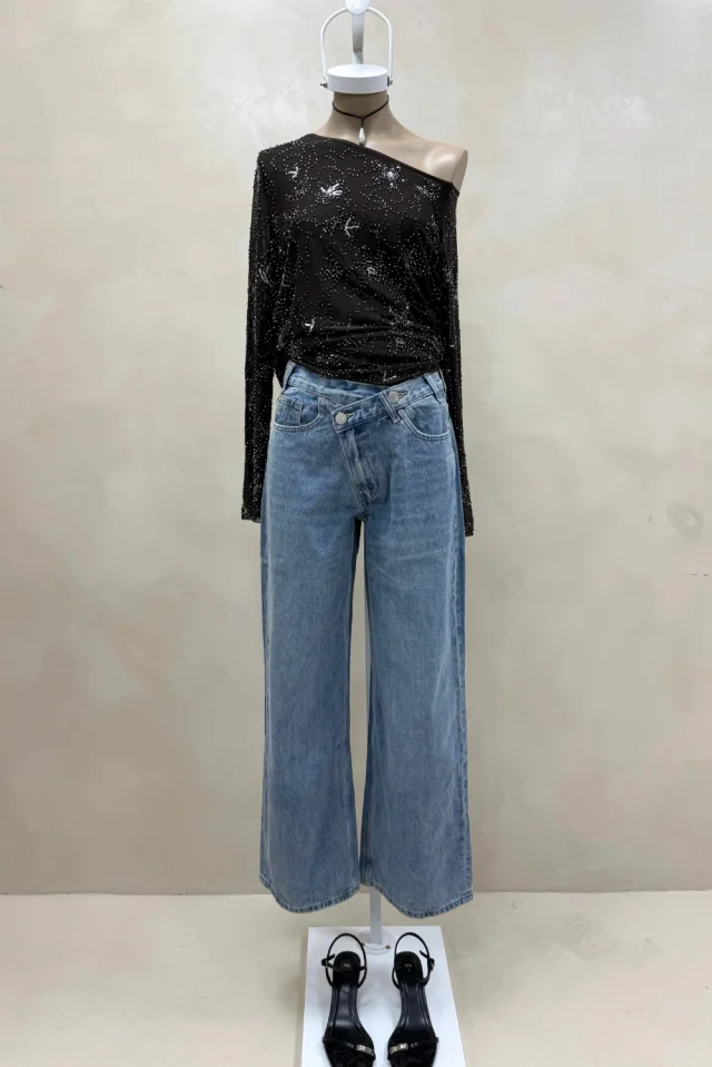 TOP ASIMETRICO MICROTUL LENTEJUELAS