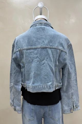 CAMPERA DENIM CON STRASS - Vista 4