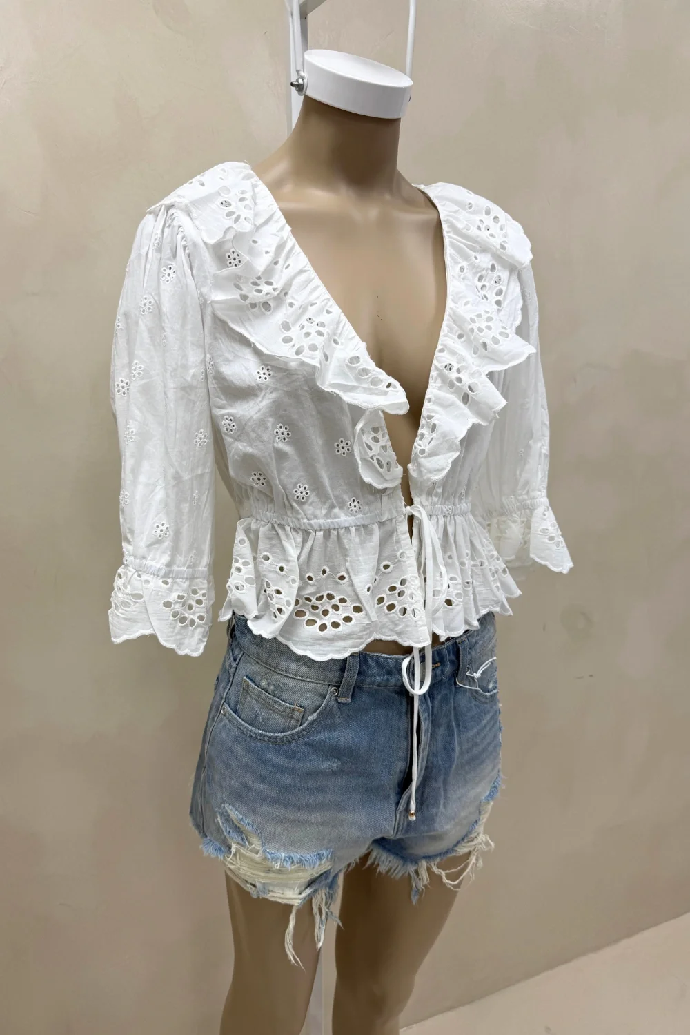 BLUSA BRODERIE MANGA CORTA - 2