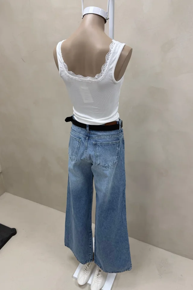 JEAN WIDE LEG FULL RECORTE ARA