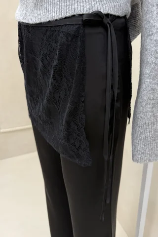 Pantaon Saten Sobrefalda Encaje - Vista 5