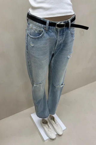 JEAN STRAIGHT TIRO BAJO CELESTE BOTA - Vista 4