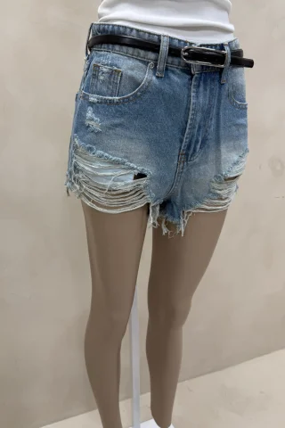 SHORT DENIM MATIZADO ROTURAS - Vista 4