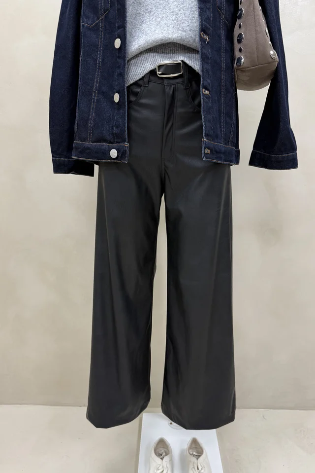 Pantalon Wide Cuerina Frankie