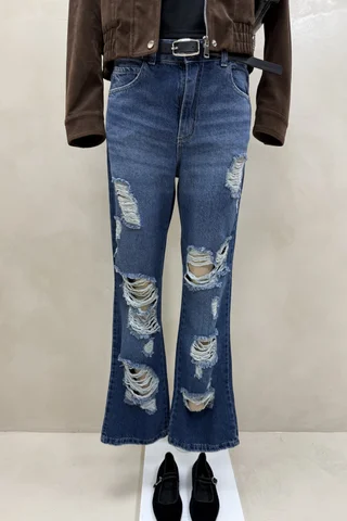 Jean Tiro Bajo Straight Roturas - Vista 2