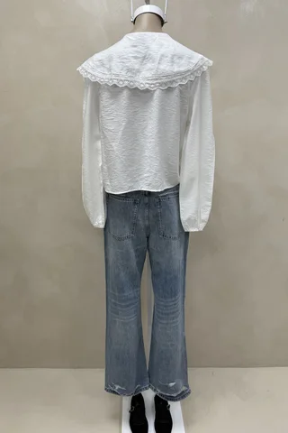 Camisa Babero Pico Puntilla - Vista 6