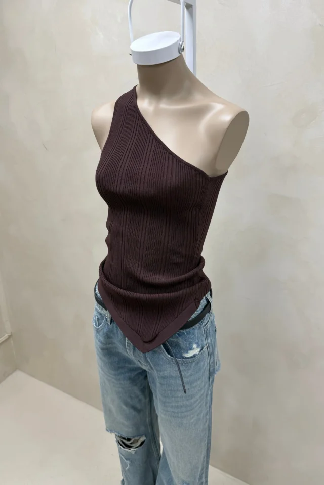 TOP TEJIDO ASIMETRICO