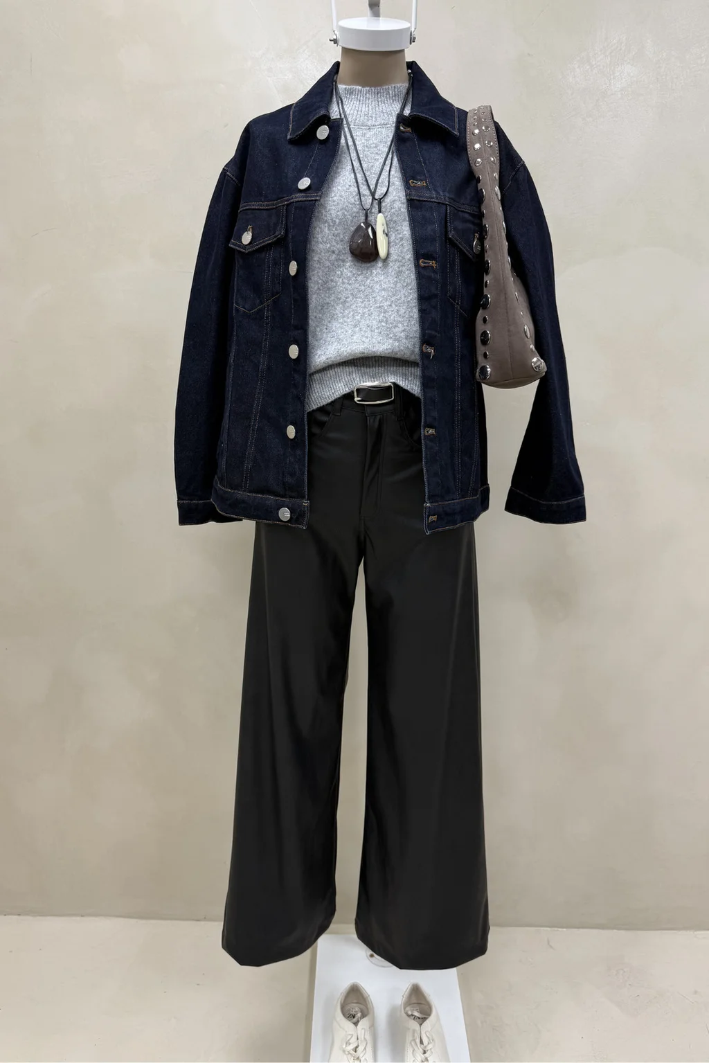 Pantalon Wide Cuerina Frankie - 0