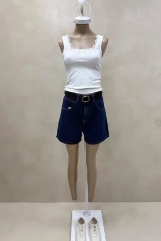 SHORT MOM AZUL - Vista 1