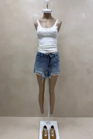 SHORT DENIM CINTURA DOBLADA - Vista 1