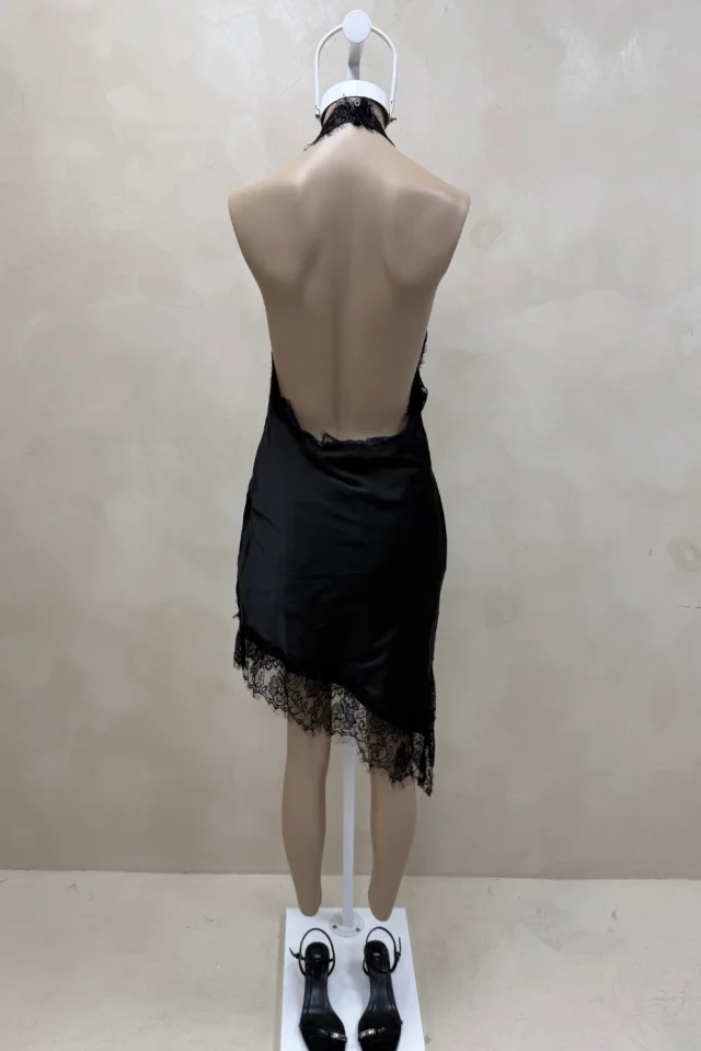 VESTIDO SATEN CON ENCAJE