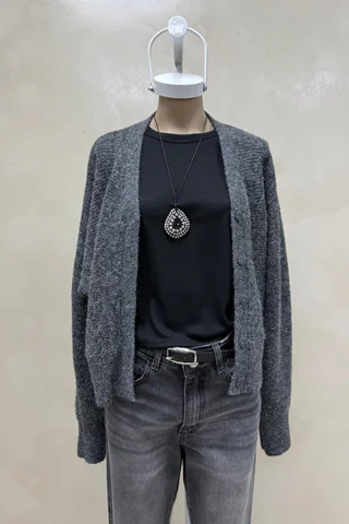 Cardigan con Botones Escondidos - Vista 3