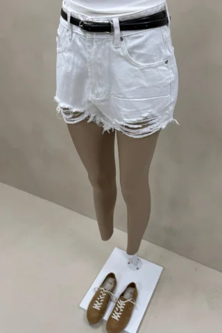 SHORT DENIM BLANCO ROTURAS - Vista 3