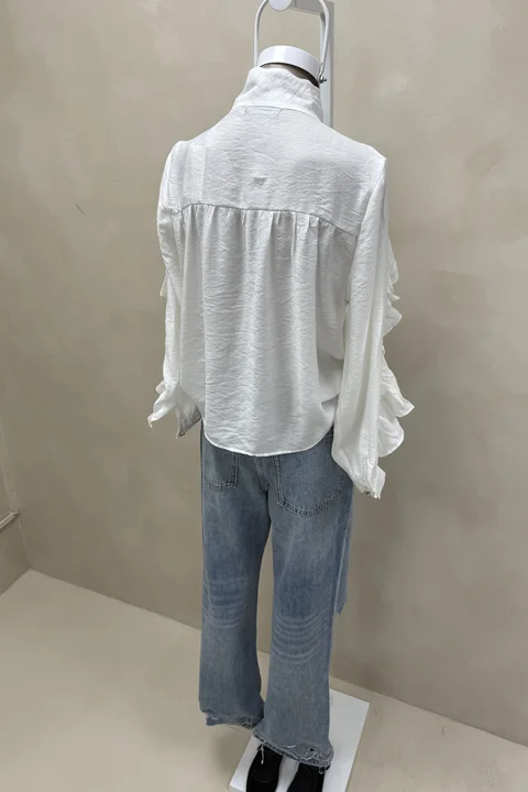 Camisa Volados Lazo Cuello