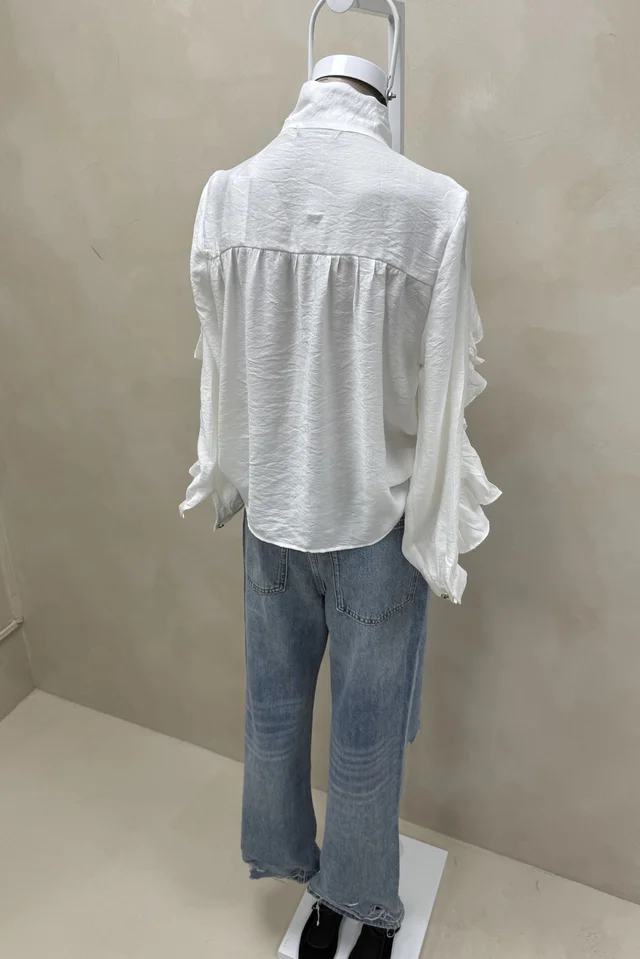 Camisa Volados Lazo Cuello