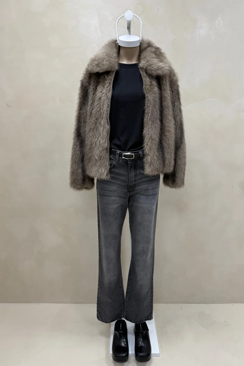 Campera Piel con Cierre - 0