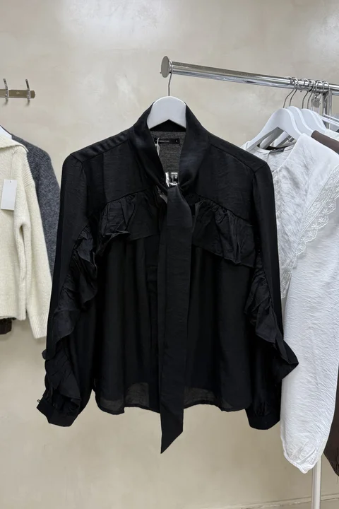 Camisa Volados Lazo Cuello