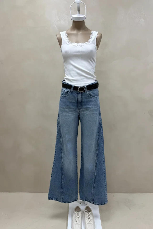 JEAN WIDE LEG FULL RECORTE ARA
