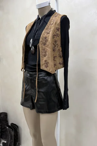 Chaleco Suede Bordado - Vista 4