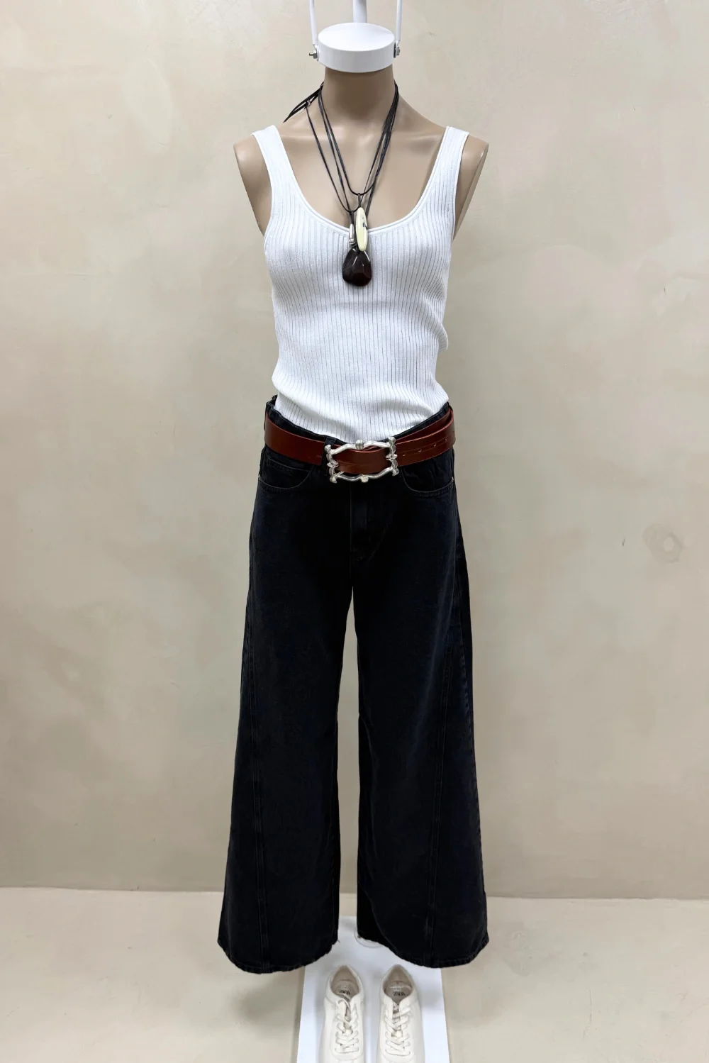 Jean Wide Leg Full Recorte Black - 4