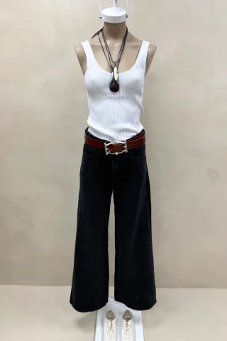 Jean Wide Leg Full Recorte Black - Vista 5