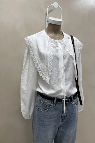 Camisa Babero Pico Puntilla - Vista 3