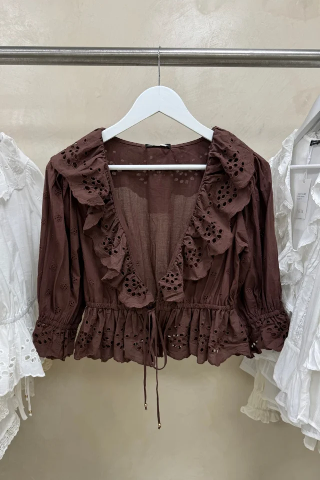 BLUSA BRODERIE MANGA CORTA
