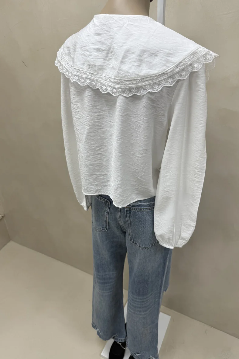 Camisa Babero Pico Puntilla - 4