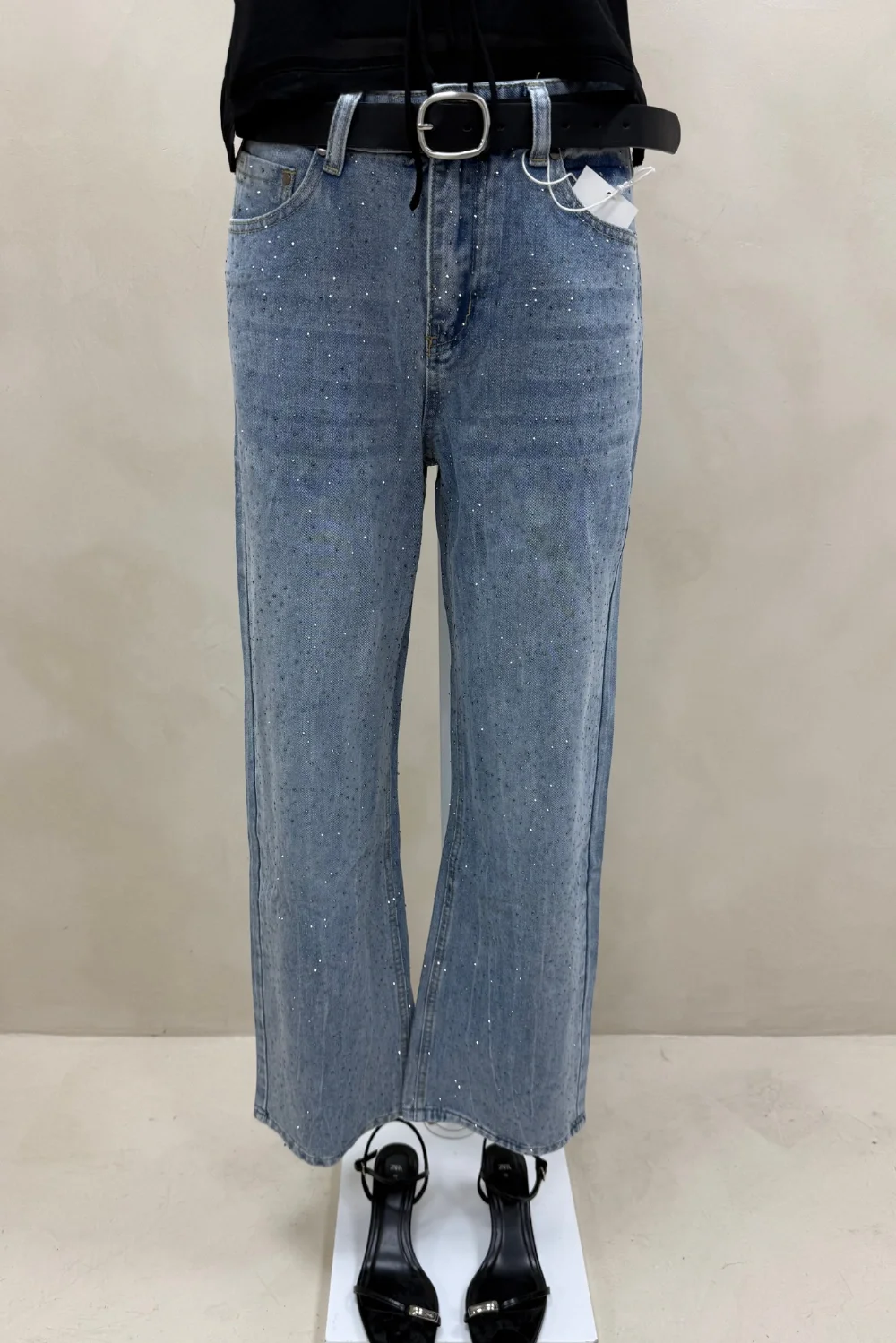 JEAN STRAIGHT CELESTE CON STRASS - 1