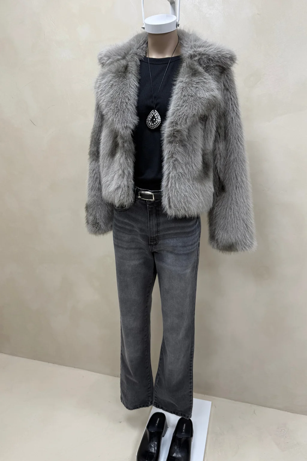 Campera Piel con Snap - 1