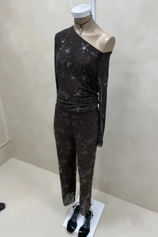 PANTALON MICROTUL LENTEJUELAS - Vista 1