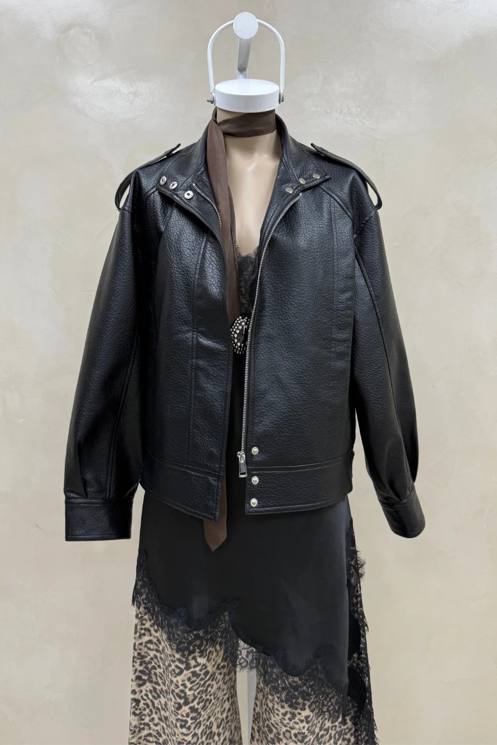 Campera Cuero Texturado - 1