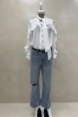 Camisa Volados Lazo Cuello - Vista 1