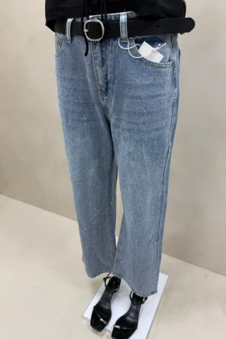 JEAN STRAIGHT CELESTE CON STRASS - Vista 3