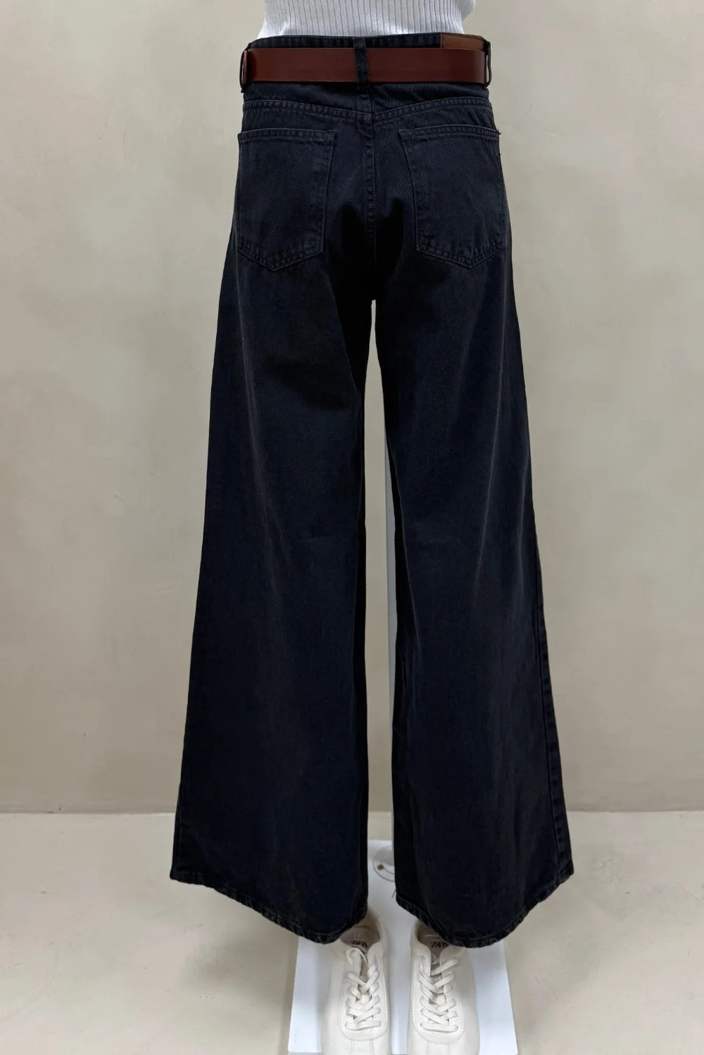 Jean Wide Leg Full Recorte Black - 3