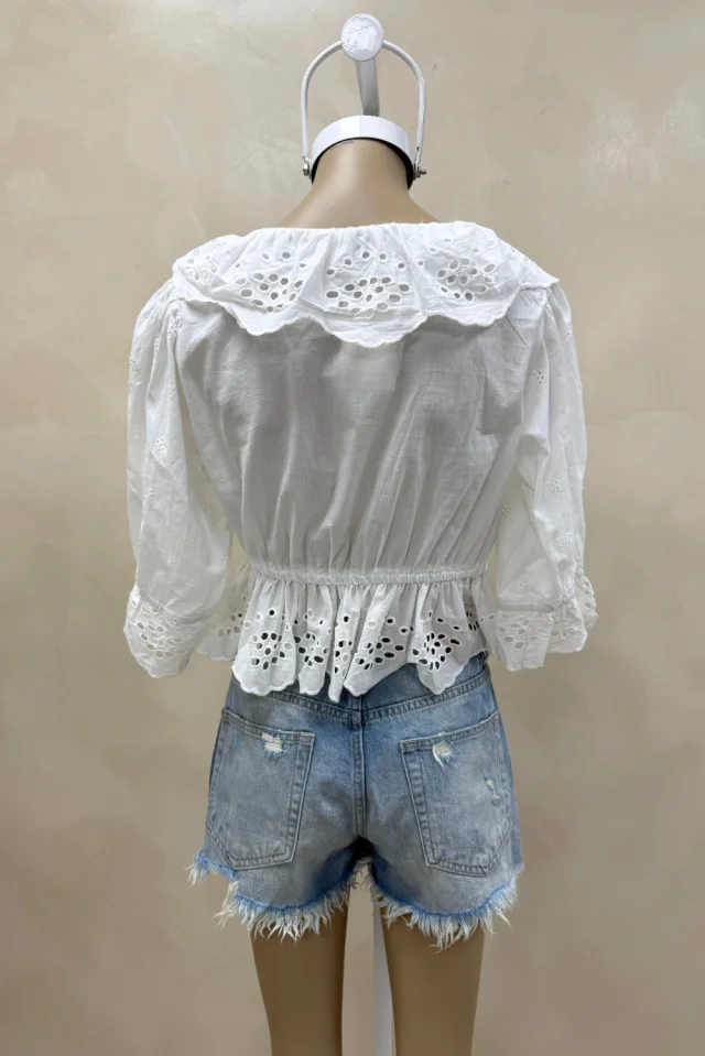 BLUSA BRODERIE MANGA CORTA