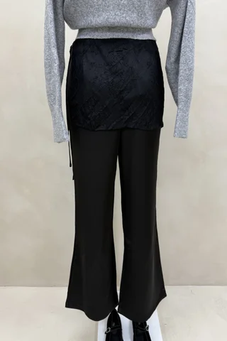 Pantaon Saten Sobrefalda Encaje - Vista 3