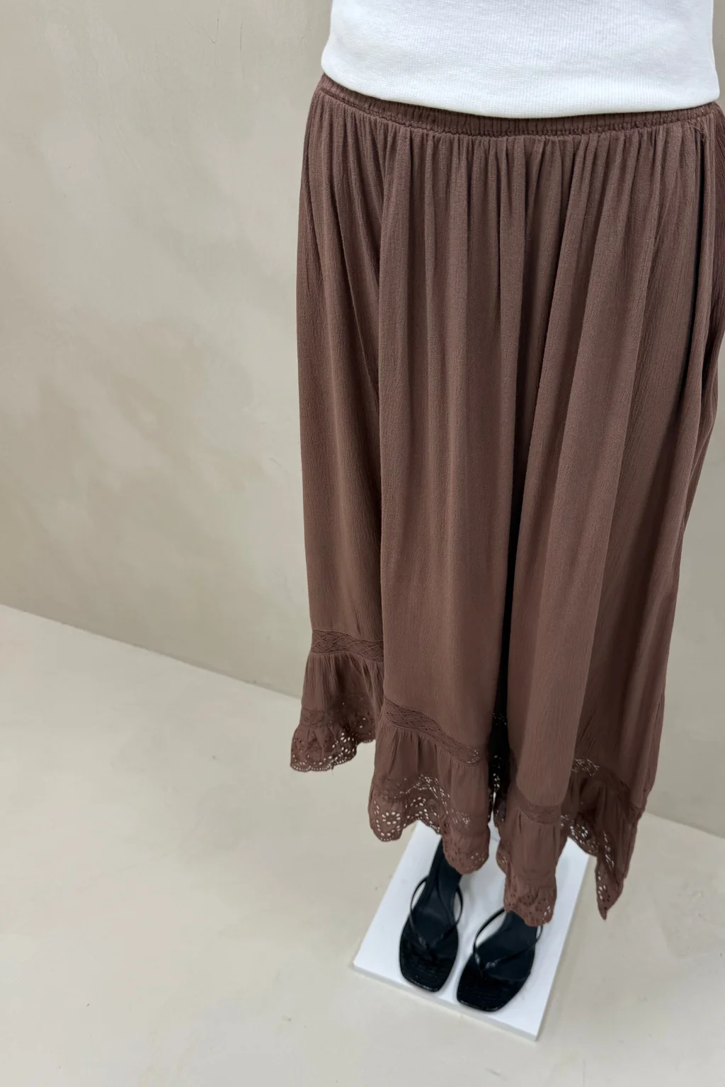 Falda Bambula Con Puntilla - 6